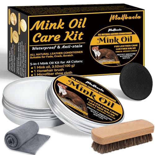 Mink Oil for Leather Boots, Leather Conditioner and Cleaner 3.52 oz, Leather Boot Care Kit, Leather Boot Conditioner for Premium Waterproof Formula to Soften & Restore Shoes, Leather Furniture - Image 1
