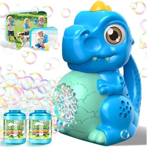 Dinosaur Bubble Machine Toys for Toddlers: Battery-Operated Bubble Maker with Bubble Solution for Kids - Perfect for Outdoor Parties, Yard Fun - Idea Kids Gift for Easter Christmas Birthday - Image 1