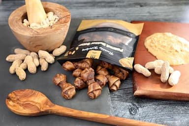 Wild Eats Real Peanut Butter Dog Treats Mini Bones, (16ct) Collagen Smart Bones for Dogs Rawhide for Small and Medium Breeds,Collagen Sticks for Dogs. - Image 3