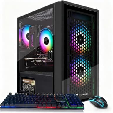 STGAubron Gaming PC Computer Desktop, Intel i7 Xeon E5, Radeon RX 550 4G, 16GB RAM, 512GB SSD, WiFi, BT 5.0, RGB Fan x3, Windows 11 Home, Gaming Computer Tower for Gamer,Streaming - Image 1