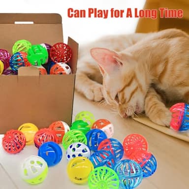 Cat Jingle Balls Toys, 24 Pcs Bell Balls Cat Toys, Lightweight, Interactive, Assorted Colors Ball Toy for Kitten Training and Play - Image 6