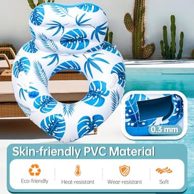 Etegow [2025 New Model] Inflatable Unibody Pool Lounger Float with Cup Holders and Handle, Ideal Pool Toys for Beach,Lakes, Rivers,Water Party Beach Vacation Essentials - Image 5