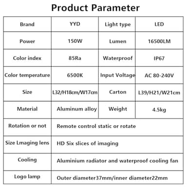 Custom 𝐥𝐨𝐠𝐨 𝐩𝐫𝐨𝐣𝐞𝐜𝐭𝐨𝐫 GOBO for Store Business Outdoor and Indoor Image led Lights 𝐢𝐩𝟔𝟕 Waterproof with Remote Control 150watt - Image 2