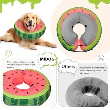 Dog Cone Collar for Small Medium Large Dogs for After Surgery, Pet Inflatable Neck Donut Collar Soft Protective Recovery Cone for Dogs and Cats - Alternative E Collar Does not Block Vision - Red,XL - Image 2