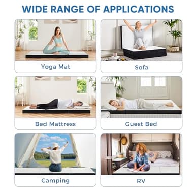 OLIXIS Tri-fold Memory Foam Mattress - 3 Inch Twin Size Portable Floor Bed, Foldable Mat for Kids and Adults, Collapsible and Washable Cover with CertiPUR-US Certified, for Travel & Camping & Yoga - Image 8