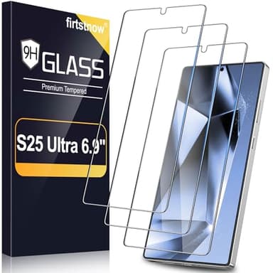 3 Pack Screen Protector for Samsung Galaxy S25 Ultra 6.9 Inch, 9H Tempered Glass, Ultrasonic Fingerprint Unlock, Case Friendly Tempered Glass Screen Protector for Samsung Galaxy S25 Ultra - Image 1
