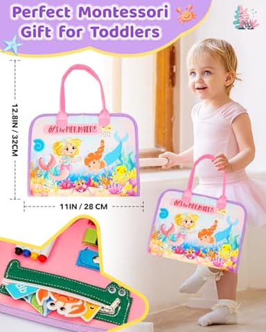 SaFeli Toddler Busy Board, Montessori Toys for 1 2 3 Year Old Girl Birthday Gifts - Educational Busy Book, Kids Sensory Toy, Preschool Learning Activities and Travel Toys for Toddlers 1-3 2-4 - Image 7