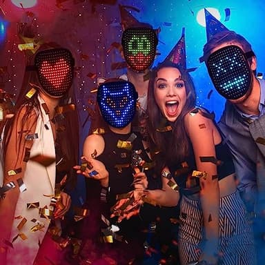 ORWINE LED Mask, Light Up Mask with Gesture Sensing, Unisex LED Lighted Face Transforming Masks for Festival Dj Cosplay Halloween Costume Masquerade Parties Christmas Gifts for Kids - Image 5
