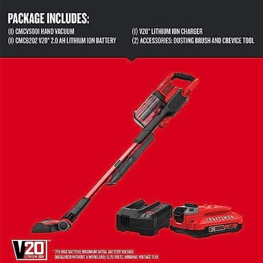 CRAFTSMAN V20 Cordless Stick Vacuum Kit, Removable Battery Included (CMCVS001D1) - Image 4