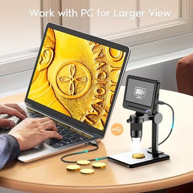 Leipan 1080P LCD Digital Microscope with 32GB SD Card, Coin Microscope with 5-inch IPS Screen,PC View,Photo/Video Capture,Compatible with Windows Mac - Image 4