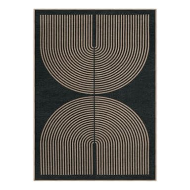 Lahome Modern Rainbow Easy Jute Outdoor Carpet, Washable Rugs 9x12 for Living Room Patio Large Farmhouse Indoor Outdoor Carpet, Contemporary Black Dining Room Rugs for Under Table Office Backyard - Image 7