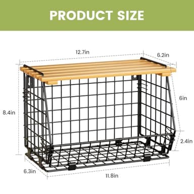 GGIU Wire Fruit Basket for Kitchen Storage: Hanging and Counter Basket for Vegetable Produce - Potato and Onion Storage for Pantry 3 Pack - Image 7