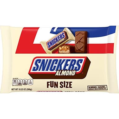 SNICKERS Fun Size Almond Milk Chocolate Candy Bars Bulk Pack, 10.23 oz Bag - Image 1