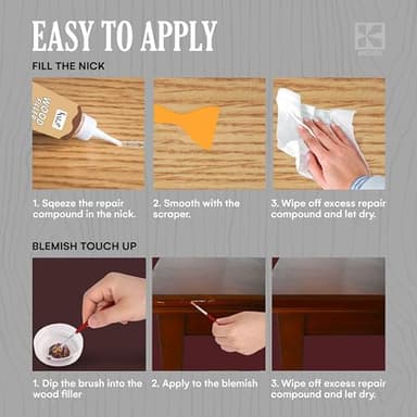 Katzco Furniture Repair Kit Wood Markers - Set of 34 - Markers and Wax Sticks with Sharpener - for Stains, Scratches, Floors, Tables, Desks, Carpenters, Bedposts, Touch-Ups, Cover-Ups - Image 6