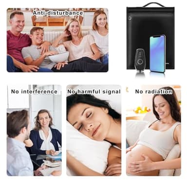 Large Faraday Bags Emp Proof for Car Keys & Phone & Tablets & Laptop & Key Fob - 5 Pack Faraday Cage Faraday Key Fob Protector Faraday Pouch, Anti-Tracking Anti-Hacking, RFID Signal Blocker (Black) - Image 6