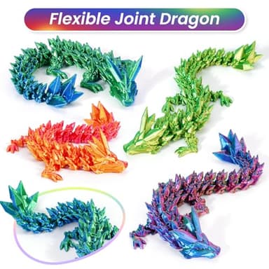 4Pcs 3D Printed Dragon Eggs with Dragon Inside Articulated Animals Cool Crystal 3D Print Dinosaur Toy Dino Eggs for Boys Girls Home Decor - Image 3