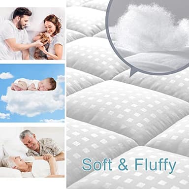 HYLEORY Twin XL Mattress Pad Quilted Fitted Mattress Protector Cooling Pillow Top Mattress Cover Breathable Fluffy Soft Mattress Topper with 8-21" Deep Pocket - Image 4