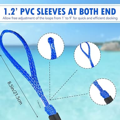 4FT Bungee Dock Lines for Boat | Single Hook Dock Rope | Ideal Boat Ropes for Kayak, Jet Ski & Pontoon (Blue) - Image 5