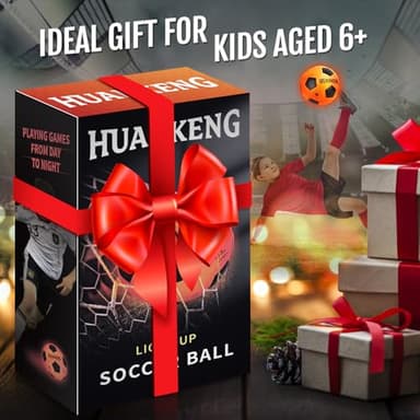HuanKeng Upgrade Rechargeable Glow in The Dark Soccer Ball Birthday Gifts for 6 7 8 9 10 11 12 13 14 15 Year Old Boys, NO.5 Sports Outdoor Light Up Soccer Ball Games for Teen Kids Boy Toys Ages 6-15 - Image 6