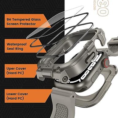 Goton 3 in 1 Waterproof Case with Band for Apple Watch with Built-in Tempered Glass Screen Protector 40mm, 360° Shockproof Bumper Face Cover with Band for Apple Watch SE 3/SE 2/SE, Series 6/5/4, 40mm - Image 3