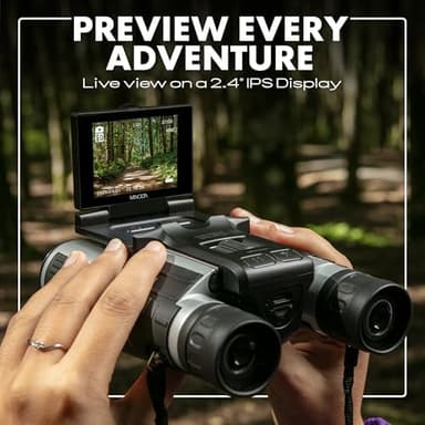 Minolta 12x32 Digital Binoculars - 4K UHD Video Camera, 48MP Photo, 8X Digital Zoom, IPS Anti-Glare Screen, Fog-Resistant Optics, Compact, Ideal for Birdwatching & Travel Hunting - Image 5