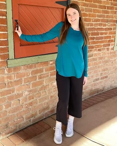 G4Free Plus Size Loungewear for Women Workout Long Sleeve Tops Lightweight Athletic Gym Tops for Women(Teal,XXXL) - Image 5