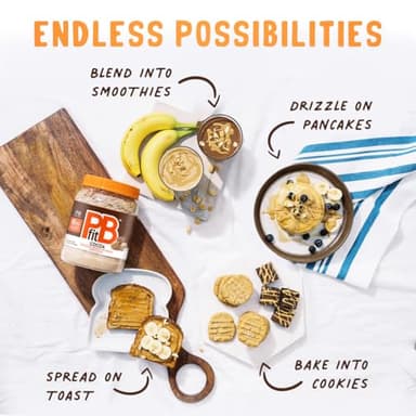 PBfit 30 Ounce Peanut Butter Powder Chocolate Flavor, Cocoa Powdered Peanut Butter Spread From Real Roasted Peanuts and Cocoa, 6g of Protein 7% DV, Gluten-Free, 70 calories, 88% less fat (Pack of 1) - Image 5