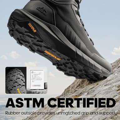 NORTIV 8 Men's Tactical Hiking Boot Lightweight Cushion Sole Boots for Work All Day Side Zipper Motorcycle Combat Military Boot Arch Support 8 Inches Terrascope,Size 7.5,Black,NMUMMT2503 - Image 4