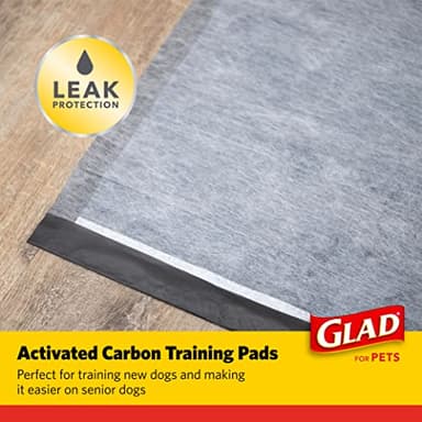Glad for Pets Black Charcoal Puppy Pads, 23"x23" Disposable Pee Pad That Absorbs & Neutralizes Urine Instantly, Activated Carbon Training Pads For Dogs - 100 Count - Image 2