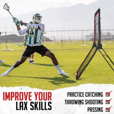 ZEALFEEL Lacrosse Rebounder, 4x7FT/4x6FT Lacrosse Rebound for Backyard with 5 Rebound Angles, Target Strip, Volleyball Rebounder Net Perfect for Lax Baseball Volleyball & Soccer Practice - Image 3