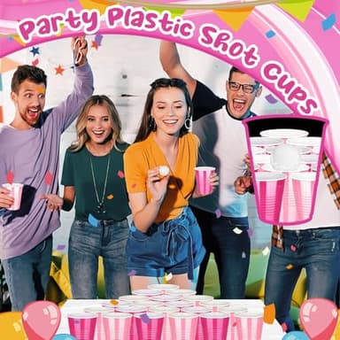 KesaPlan 100 PCS 12 OZ Plastic Cups, Party Cups Light Pink and Hot Pink Cups Disposable Drinking Cup Bulk For Bachelor Party Christmas Graduation Wedding Birthday Halloween Picnic Festive Celebrations - Image 6