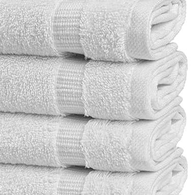 Chakir Turkish Linens | Hotel & Spa Quality 100% Cotton Premium Turkish Towels | Soft & Absorbent (4-Piece Washcloths, White) - Image 3