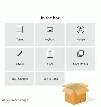 12 Inch Tablet Android 15 Tablets, 2025 Upgraded Android Tablet with Keyboard, 24GB RAM+256GB ROM(1TB Expand), Octa-Core, 2K 2000x1200 Display, 16MP Dual Camera, 8000mAh, 2.4G/5G WiFi, GPS (Silver） - Image 8