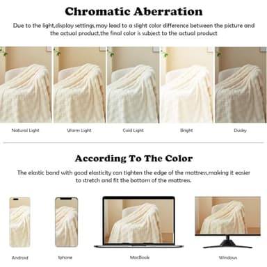 NEWCOSPLAY Super Soft Throw Blanket Ivory Premium Silky Flannel Fleece 3D Checkered Lightweight Bed Blanket All Season Use (Ivory Checkered, Throw(50"x70")) - Image 6