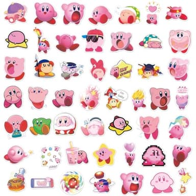 100PCS Cartoon Kirby Stickers for Kids,Vinyl Waterproof Decal for Water Bottle Laptop Toy Sticker for DIY Decorate Bumper Phone Hard Hat Kids Teens Gifts (Kirb) - Image 3