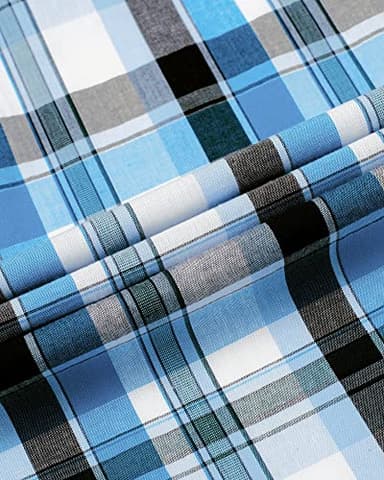Alimens & Gentle Men's Plaid Button Down Shirts Cotton Long Sleeve Dress Shirts Regular Fit Gingham Shirts - Image 6