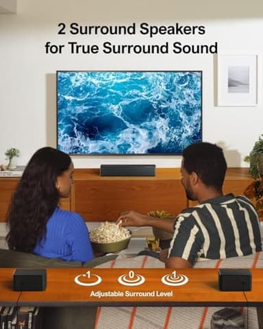 ULTIMEA 5.1 Sound Bar for Smart TV, with Dolby Atmos, 410W Peak Power, Surround Sound System for TV, Wireless Subwoofer Bass Boost, Surround Adjustable, APP Control, Poseidon D60(New 2025 Model) - Image 5