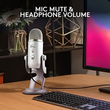 Logitech Creators Blue Yeti USB Microphone for Gaming, Streaming, Podcast, YouTube, Discord, PC, Studio Sound, Plug & Play-Silver - Image 10