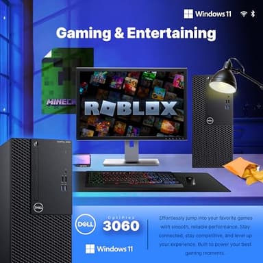 Dell OptiPlex 3060 Tower PC | Intel Core i5-8500 | 32GB RAM | 250GB NVME M.2 + 1TB SSD | Nvidia RX 550 4GB | Windows 11 Pro | AX200 WiFi 6 + Bluetooth | Dual New 24” HD Monitors (Renewed) - Image 4