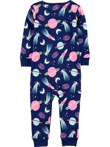 Simple Joys by Carter's Baby 3-pack Snug-fit Footless Cotton Pajamas, dinosaur, space, rainbow, 18 Months - Image 2