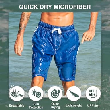 Kanu Surf Men's Barracuda Swim Trunks (Regular & Extended Sizes), Royal, 5X - Image 2