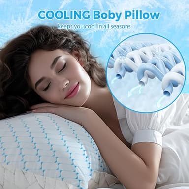 Bafode Body Pillow for Women, Cooling Body Pillow for Adults, Memory Foam Pillows for Side Sleeper, Adjustable Large Body with Pillow Pillowcase, Firm Bed Pillow (White, 20x54) - Image 2