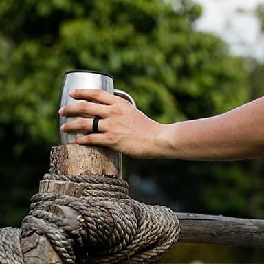 ThunderFit Men's Air Groove 7.8mm Wide 1.8mm Thick Silicone Rings, Variety Multipack 1-7 - Image 4