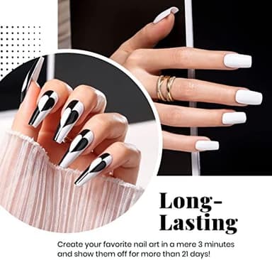 Beetles White Gel Nail Polish Black Gel Polish Kit 2 Pcs 15ml Black And White Polish French Nails Soak Off Led Nails Art Manicure Salon Diy at Home - Image 5