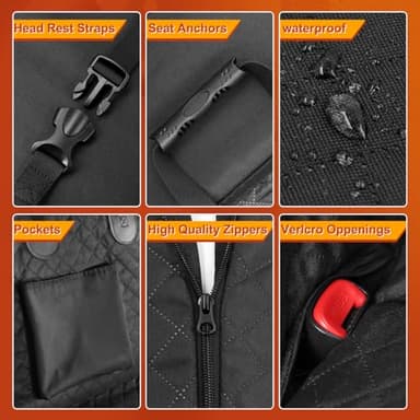 Vailge Dog Car Seat Cover, Dog Hammock for Car Backseat, Non Inflatable seat Cover for Back seat,Hard Bottom Back Seat Protector for Cars,Trucs & SUVs - Image 5