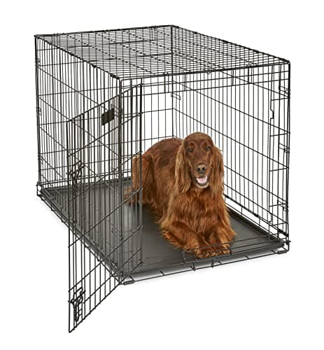 MidWest Homes for Pets 42-Inch iCrate Folding Dog Crate with Divider Panel, Leak-Proof Tray & Secure Latches – Metal Wire Kennel for Large Breeds – Portable, Durable & Easy to Assemble - Image 1