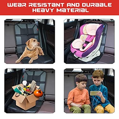 Kaiphy Car Seat Protector with Thick Padding + XL Large Car Seat Cover for Child Car seat, Eco Friendly Waterproof & Durable Fabric + 2 Storage Pockets Protect Fabric or Leather Seats 2Pack (Black) - Image 8
