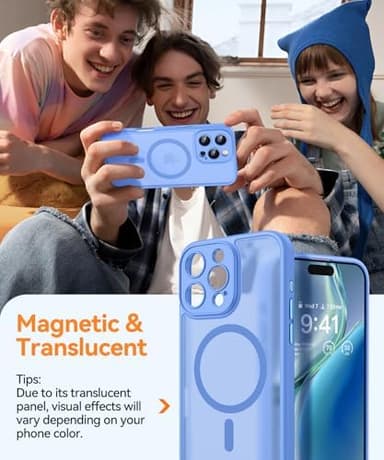 CANSHN Magnetic Compatible with iPhone 16 Pro Max Case, Upgraded [Full Camera Protection] [Compatible with Magsafe] [Translucent Matte] Shockproof Protective Phone Cover 6.9 Inch - Ultramarine - Image 3