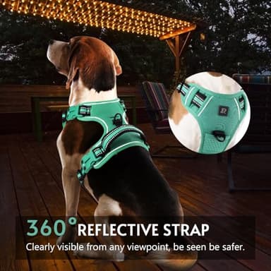 No Pull Dog Harness Release on Neck Reflective Adjustable No Choke Pet Vest with Front & Back 2 Leash Attachments Soft Control Training Handle for Small Medium Large Dogs - Image 9