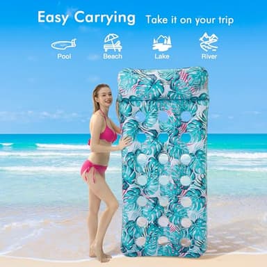 Stonful 2 Pack Inflatable Pool Float Mat, Giant Pool Floats Adult Size with Headrest, Lake Float Raft Water Lounger, Multi-Purpose Swimming Pool Floats Toys for Pool Party, Summertime Beach, Outdoor - Image 3